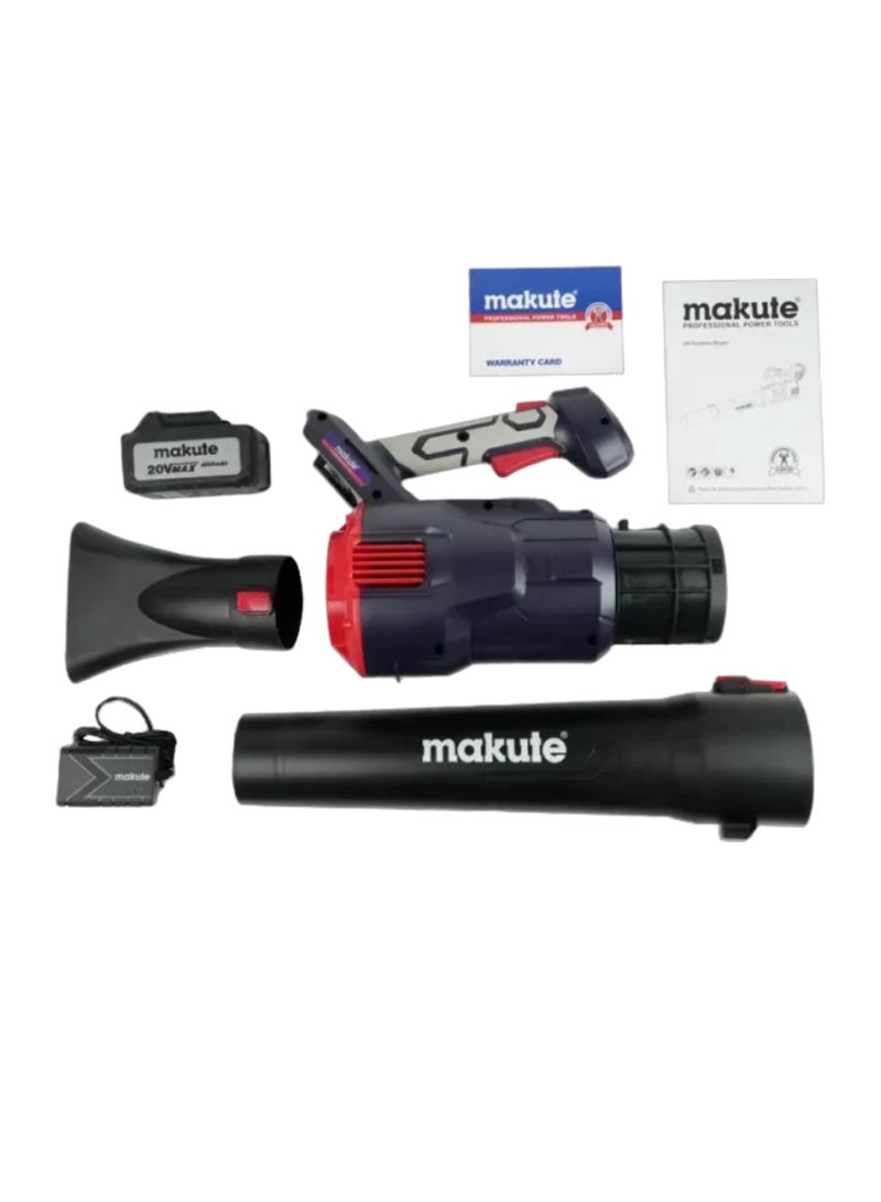 ماكيوت منفاخ أوراق لاسلكي ماكوت CPB121-B، بجهد 20 فولت، مزوّد ببطاريتين 4.0Ah وشاحن، بقوة نفخ 580 قدم³/دقيقة، سرعة رياح 160 ميل/ساعة، سرعة متغيرة، وظيفة النفخ والشفط، مثالي للحدائق، الفناء، الكراج، وورش العمل - Image 2