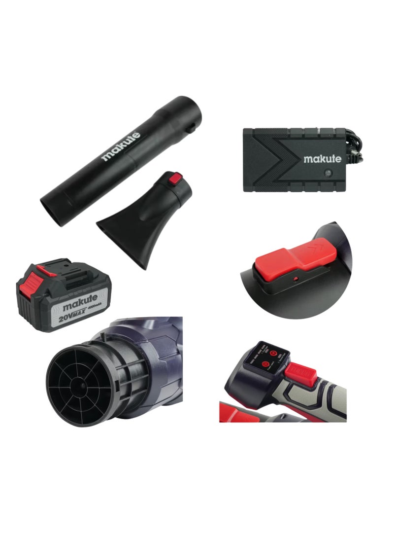 ماكيوت منفاخ أوراق لاسلكي ماكوت CPB121-B، بجهد 20 فولت، مزوّد ببطاريتين 4.0Ah وشاحن، بقوة نفخ 580 قدم³/دقيقة، سرعة رياح 160 ميل/ساعة، سرعة متغيرة، وظيفة النفخ والشفط، مثالي للحدائق، الفناء، الكراج، وورش العمل - Image 5