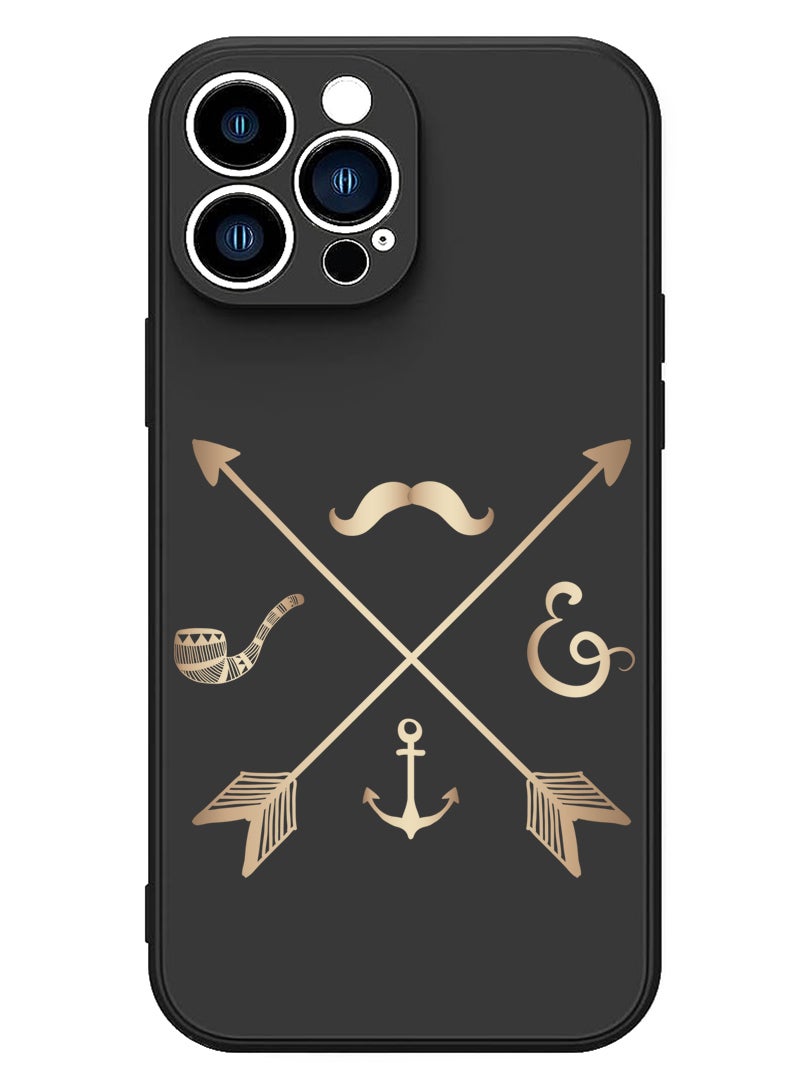 Theodor Protective Slim Fit Case Liquid Silicone Cover with Full Body Protection Anti-Scratch Shockproof Case For iPhone 15 Pro Max Black - Signs - Image 1