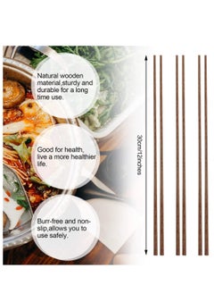 SYOSI 10 Pairs Long Wooden Chopstick Cooking Chopsticks Extra Long Chopsticks Noodle Chopsticks Hot Pot Chopstick Chinese Style Chopsticks Natural Wooden Frying Chopstick for Cooking, 12 Inch  - Image 2