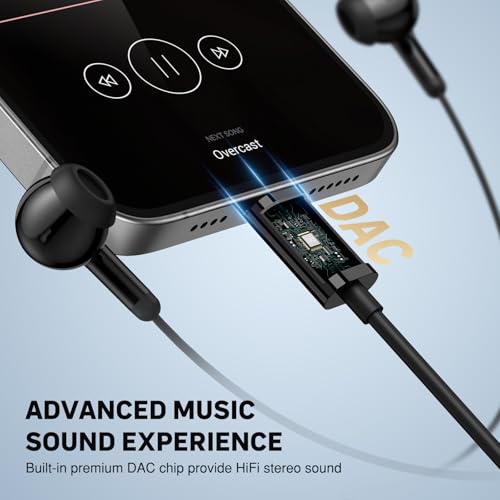 iMangoo Wired Headphones USB C for Apple iPhone 17 Air 16 Pro Max 15 Android,All Day Ready Corded Earphones with Noise Isolating Microphone for Gym Workout Home Office Travel Type C Earbuds Black - Image 4