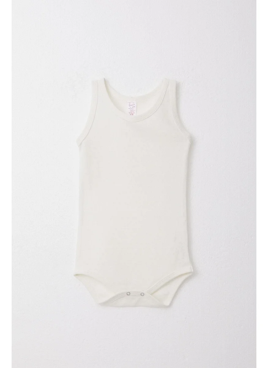 بريز Baby Girl Snap Vest Bodysuit Jacquard 9 Months-3 Years, Ecru