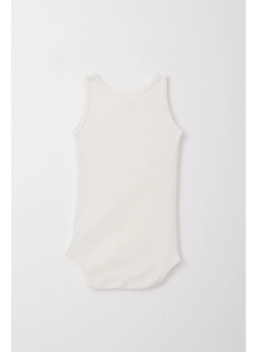 بريز Baby Girl Snap Vest Bodysuit Jacquard 9 Months-3 Years, Ecru