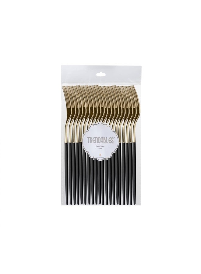 Trendables 120 Pack Two Toned Heavy Duty Plastic Silverware Forks - Stunning Dual Colored Black and Gold Disposable Plastic Fork - Disposable Utensils For Wedding Parties And All Occasions - Image 3