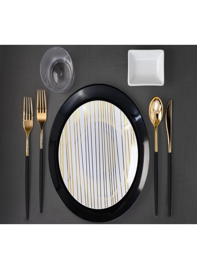Trendables 120 Pack Two Toned Heavy Duty Plastic Silverware Forks - Stunning Dual Colored Black and Gold Disposable Plastic Fork - Disposable Utensils For Wedding Parties And All Occasions - Image 4