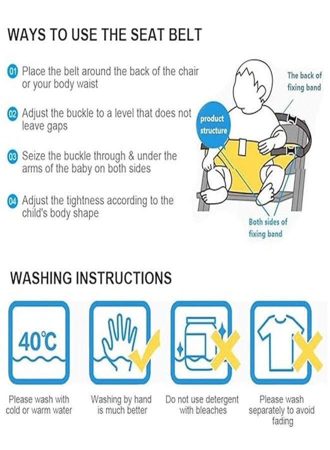 Zonkar Harness Seat for High Chair Baby Feeding Safety Seat with Strap, Toddler Booster Harness Belt Portable Dining Seat Strap for Travel Home Restaurant Shopping (Green) - Image 3