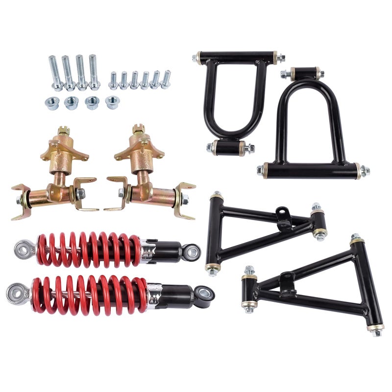 Flynsu 11'' Front Suspension Shock Swing Arm Full Kit Upper Lower Steering Knuckle Spindle Kit Replacement for DIY ATV Quad Bike Buggy Go Kart Parts - Image 2
