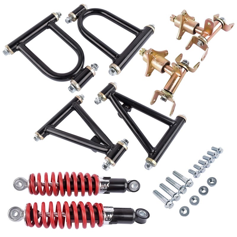 Flynsu 11'' Front Suspension Shock Swing Arm Full Kit Upper Lower Steering Knuckle Spindle Kit Replacement for DIY ATV Quad Bike Buggy Go Kart Parts - Image 5