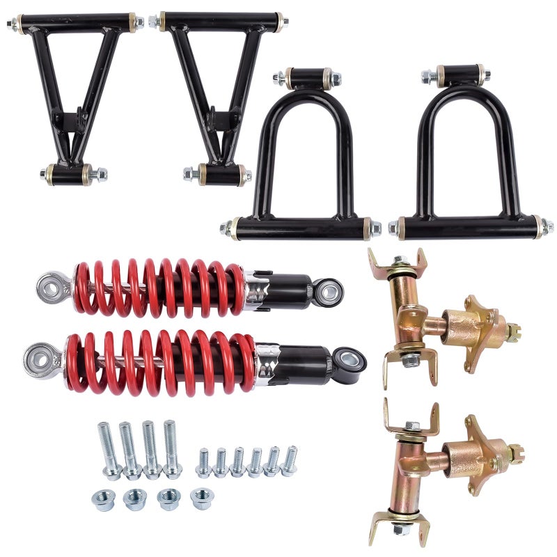 Flynsu 11'' Front Suspension Shock Swing Arm Full Kit Upper Lower Steering Knuckle Spindle Kit Replacement for DIY ATV Quad Bike Buggy Go Kart Parts - Image 4