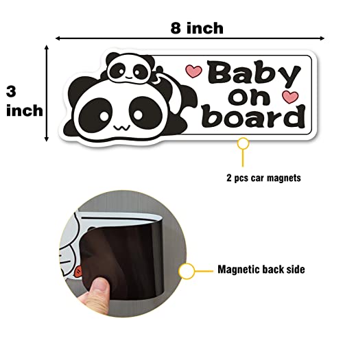 Picassosky Baby on Board Magnet Decal Safety Signs for Baby on Board Magnet for Car，Cute Signs for Car - Image 2