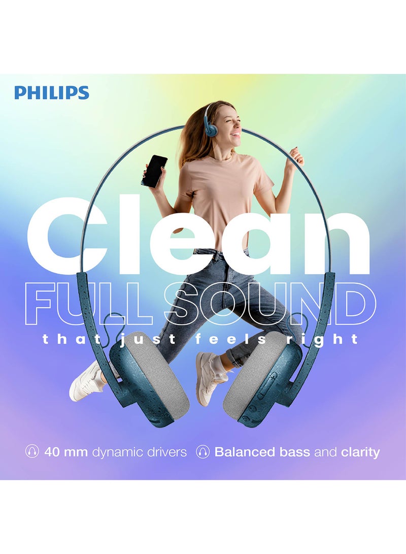 Philips TAH2000TL Wireless On-Ear Headphones – Lightweight Premium Comfort, Rich Balanced Sound Teal - Image 3