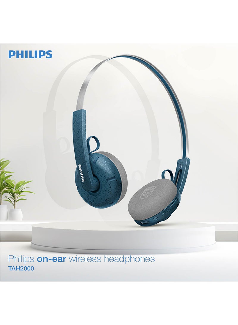 Philips TAH2000TL Wireless On-Ear Headphones – Lightweight Premium Comfort, Rich Balanced Sound Teal - Image 1
