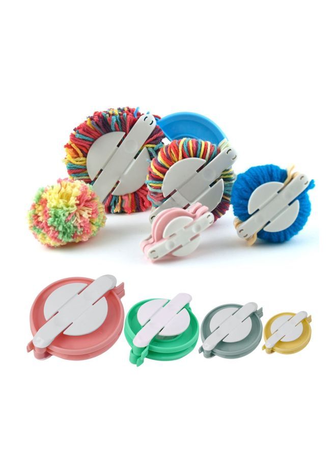 NIBEMINENT 4-Piece Pompom Ball Maker Weaver Needle Pink/Green/Yellow 20×12.5×3centimeter - Image 2