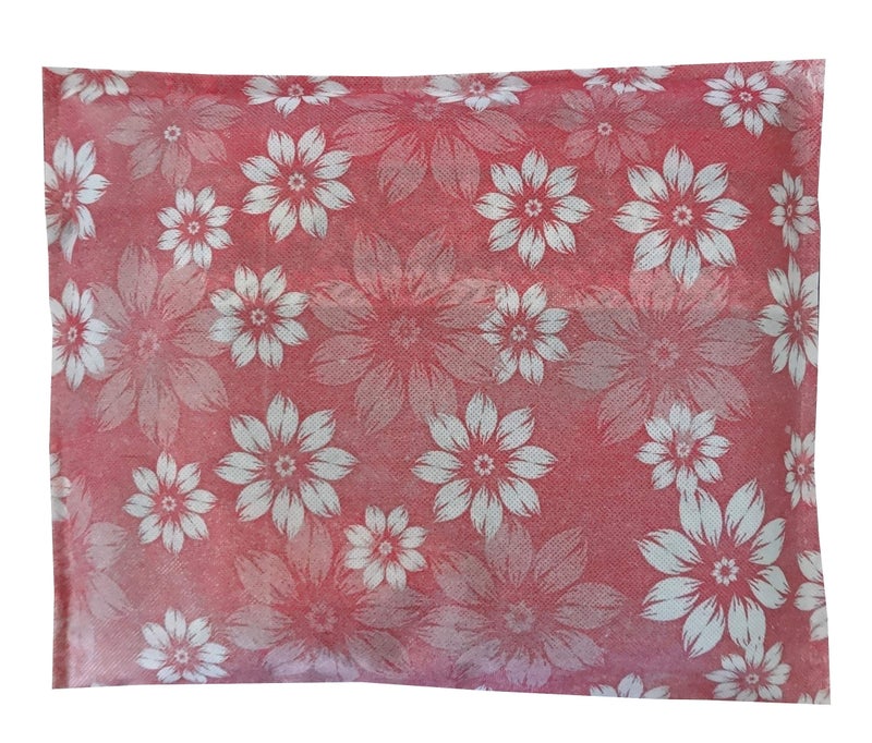 DIKHAWA Set of 20 Pcs Flower Design Non Woven Single Saree Cover Packing Bag with Zip Combo (Peach) - Image 4