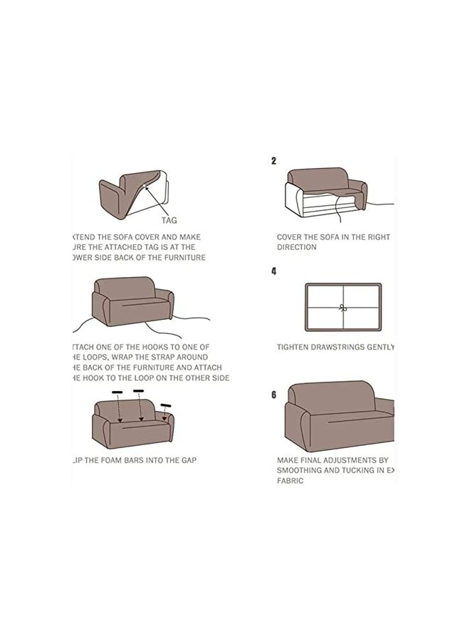 erorex Water Repellent Sofa Covers 3 Seater High Stretch 1 Piece Couch Cover for Dogs Universal Sofa Slipcover Non Slip Furniture Protector Jacquard Spandex Fabric (13,3-seater 195-230cm) - Image 4