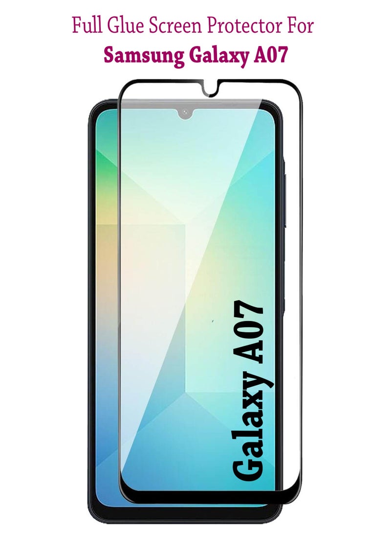 Samsung Galaxy A07 Screen Protector | Tempered Glass Compatible with Samsung Galaxy A07| Screen Protector Full HD Quality Tempered Glass Anti-Scratch Edge to Edge Coverage with Easy Installation Kit - Black - Image 1