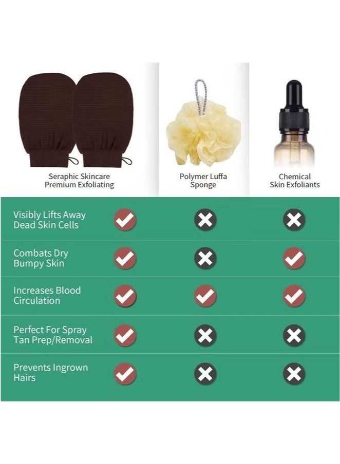 ORiTi Exfoliating Moroccan Hammam Mitt Scrub Gloves Remove Dead Skin Bath Body Scrub Mitt for All Skin Types and Improve Blood Circulation Shower Spa Dead Skin Cell Remover - Image 3