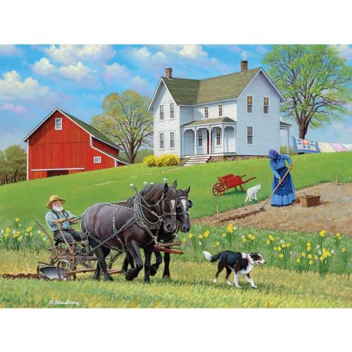 Bits and Pieces 500 Piece Jigsaw Puzzle for Adults 18 x 24 Planting Season 500 pc Farming Countryside Jigsaw by John Sloane - Image 5