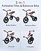 RIDYEE 3in1 Foldable Tricycle and Balance Bike for Toddlers 2 to 5 Years Tricycle for 2 Years with Adjustable Handlebar and Seat Tricycles for 35 Years with DIY Plate Blue - Image 4