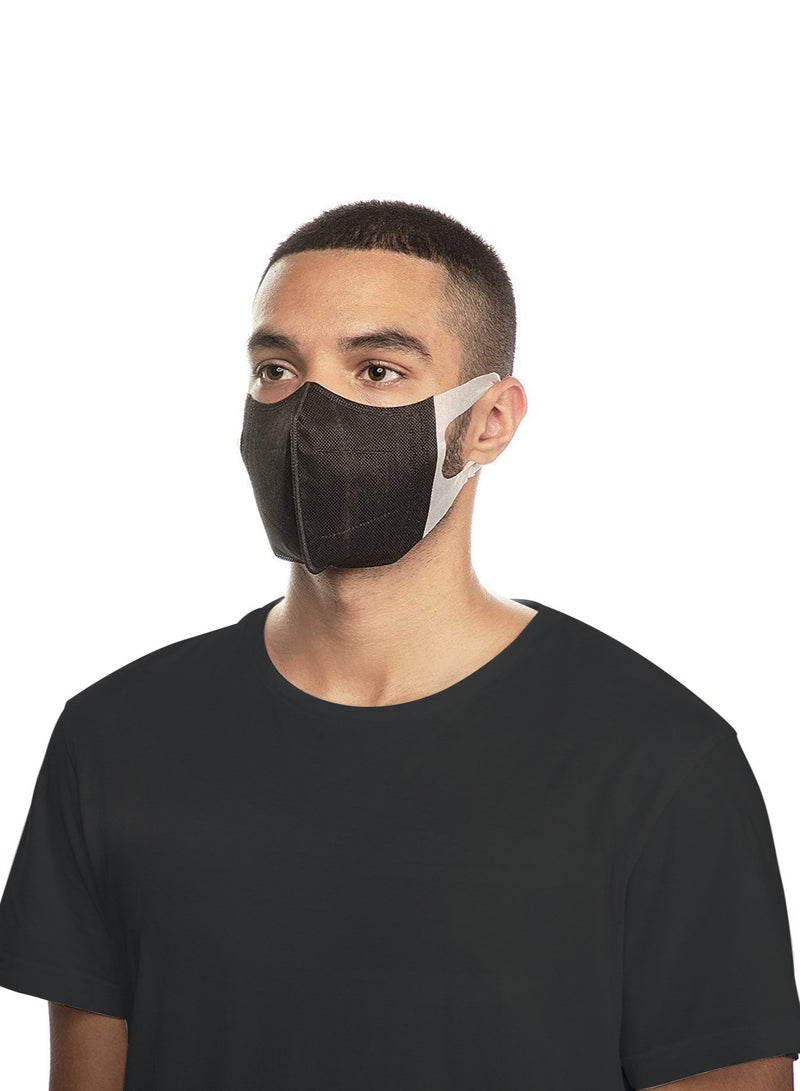 MedOne 50 Pieces Face Mask 3D Protective Adult Face Mask For Adult Unisex Black - Image 1