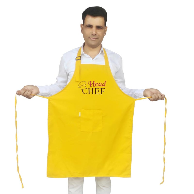 Switchon ® Waterproof Polyester Printed “HEAD CHEF” Apron with Front Pocket & Matching Chef Cap – Free Size | Durable Kitchen Apron for Men & Women | For Home Cooking, Hotels, Cafés & Restaurant Use - Image 2