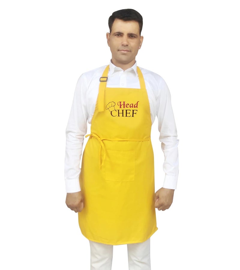 Switchon ® Waterproof Polyester Printed “HEAD CHEF” Apron with Front Pocket & Matching Chef Cap – Free Size | Durable Kitchen Apron for Men & Women | For Home Cooking, Hotels, Cafés & Restaurant Use - Image 3