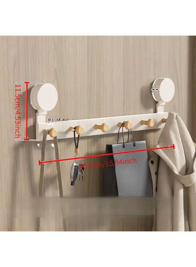 خطافات شفاطة بلون حليبي 6 قطع، حامل معاطف صناعي للحائط بدون حفر - Image 4