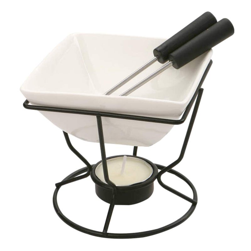 YARNOW 1 Set of Ceramic Butter Warmer Fondue Pot with Tealight Candle Chocolate Melt Pot Butter Cheese Melt Hot Pot for Cheese Chocolate