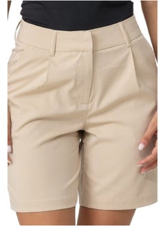 HaILYS Beige High-Waisted Tailored Shorts - Elegant Summer Shorts  - Image 2