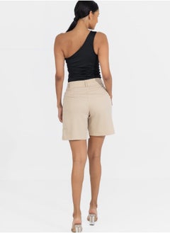 HaILYS Beige High-Waisted Tailored Shorts - Elegant Summer Shorts  - Image 4