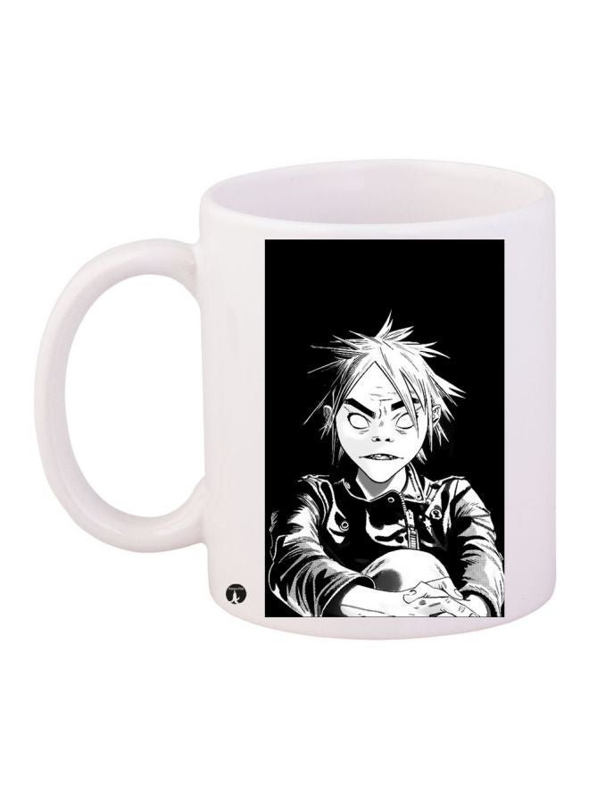 RYN Anime Printed Coffee Mug White/Black 11ounce