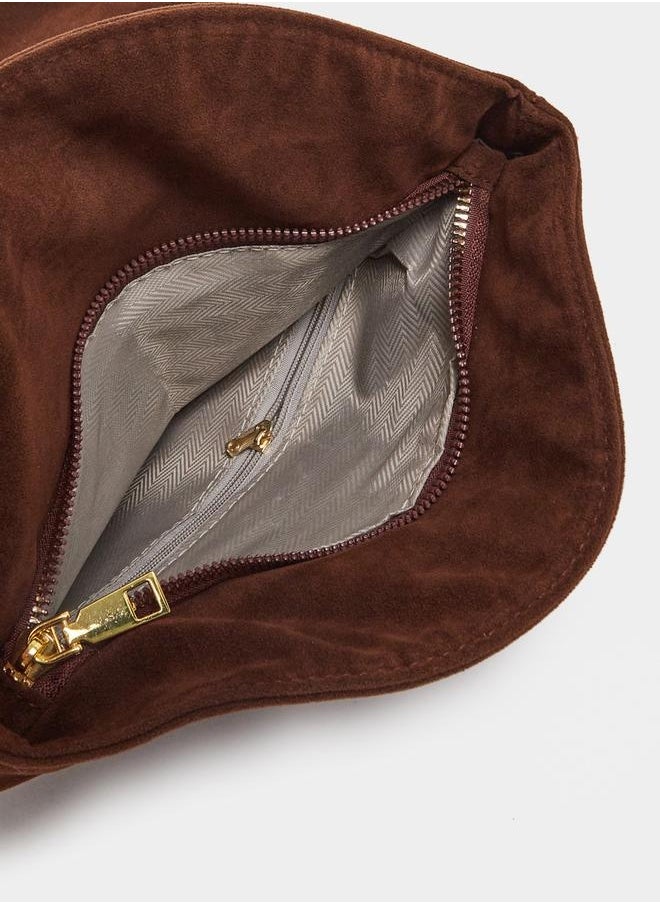 Styli Flap Front Crossbody Bag with Patch Detail  - Image 4