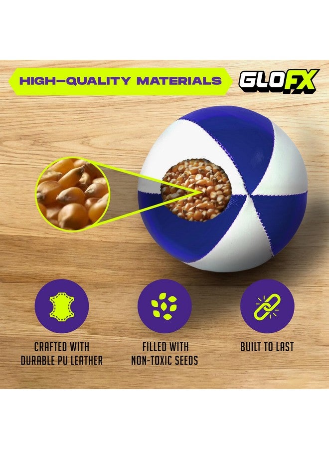 GloFX Juggling Balls [Pack of 3] for Beginners to Advanced Jugglers - No Bounce Design - Durable Weighted Juggle Ball Kit - 2 Layer Construction - Soft and Easy Juggling Kit - Mixed Colors - Image 5