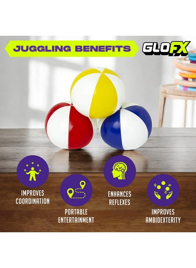 GloFX Juggling Balls [Pack of 3] for Beginners to Advanced Jugglers - No Bounce Design - Durable Weighted Juggle Ball Kit - 2 Layer Construction - Soft and Easy Juggling Kit - Mixed Colors - Image 3
