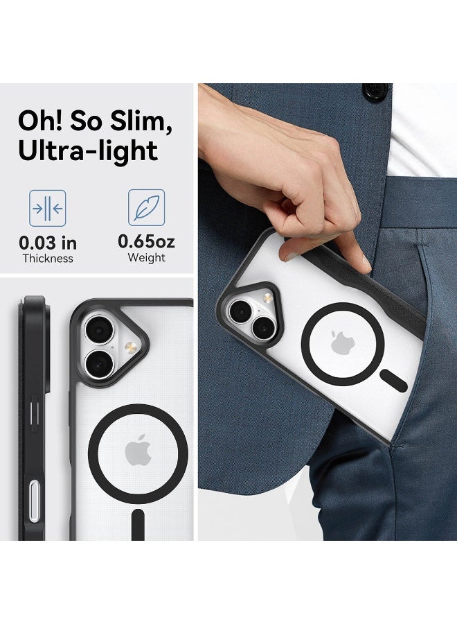 RAPTIC حافظة Air Folio لجهاز iPhone 17 متوافقة مع MagSafe محفظة فوليو [3 فتحات بطاقات] غلاف جلد بوليمري إغلاق مغناطيسي ظهر شفاف [تم اختبار السقوط من ارتفاع 2 م] - أسود - Image 5