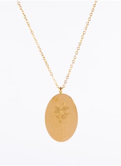 Stainless Steel Necklace Gold with a Rose Pendant