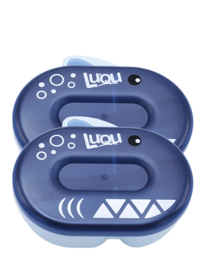 لوكو وعاء التغذية مع الملعقة ازرق غامق- 2 قطعة - Image 1