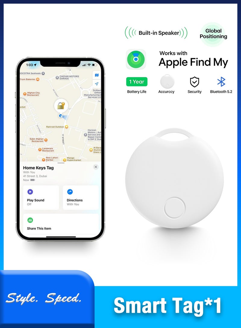 AirTag Anti Lose Reminder key Finder Works with IOS Find My App (White-1pcs)  - Image 1