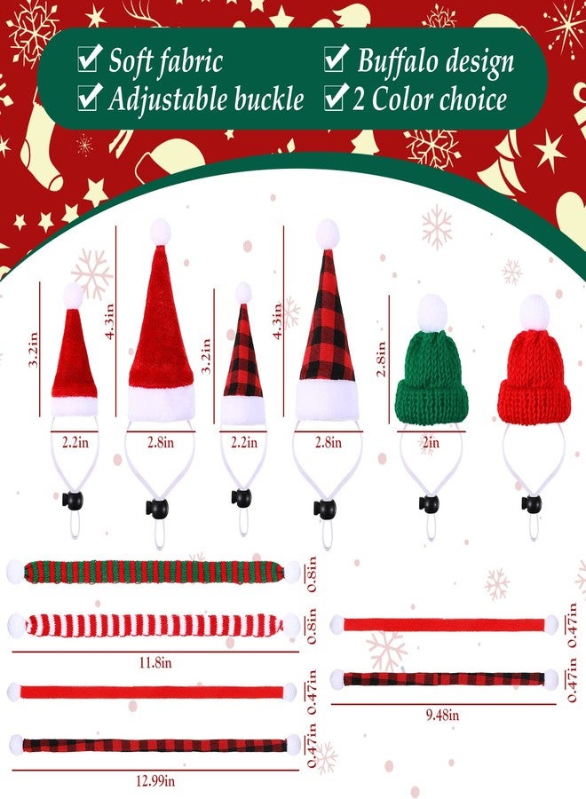 LEIFIDE 12 Pieces Christmas Guinea Pig Costumes Small Animal Christmas Costume Mini Santa Hat Scarf Sets Xmas Small Pet Outfit Clothes for Chicken Chinchilla Rabbit Hamster Hedgehog Ferrets Squirrel - Image 2