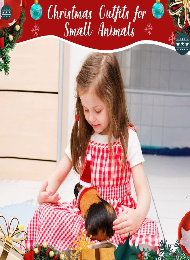 LEIFIDE 12 Pieces Christmas Guinea Pig Costumes Small Animal Christmas Costume Mini Santa Hat Scarf Sets Xmas Small Pet Outfit Clothes for Chicken Chinchilla Rabbit Hamster Hedgehog Ferrets Squirrel - Image 5