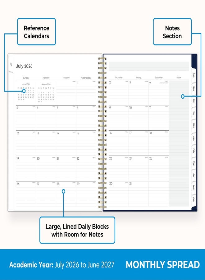 Blue Sky 2026-2027 Weekly and Monthly Academic Year Teacher Lesson Planner Calendar, July 2026 - June 2027, 8.5" x 11", Flexible Cover, Wirebound, Laminated Tabs, Storage Pocket, Fresh Lemons - Image 4
