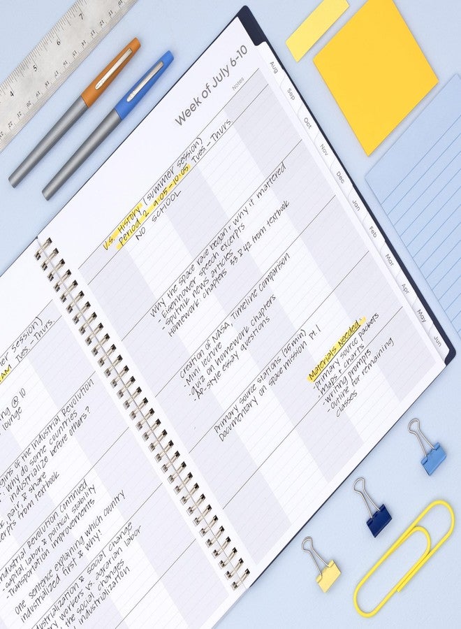Blue Sky 2026-2027 Weekly and Monthly Academic Year Teacher Lesson Planner Calendar, July 2026 - June 2027, 8.5" x 11", Flexible Cover, Wirebound, Laminated Tabs, Storage Pocket, Fresh Lemons - Image 2