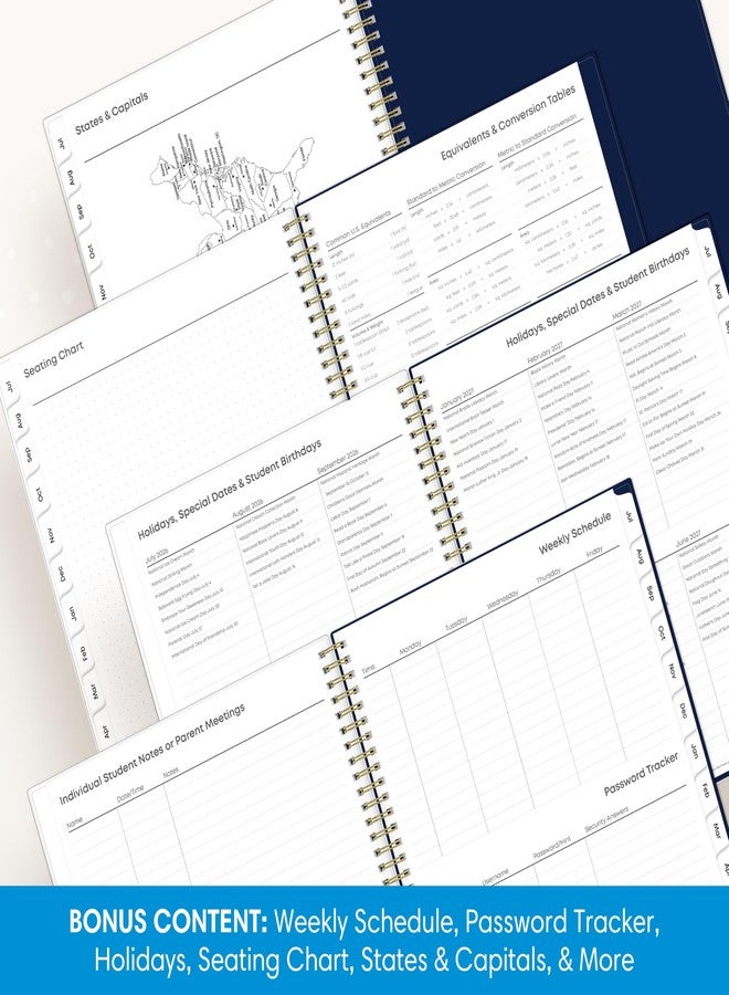 Blue Sky 2026-2027 Weekly and Monthly Academic Year Teacher Lesson Planner Calendar, July 2026 - June 2027, 8.5" x 11", Flexible Cover, Wirebound, Laminated Tabs, Storage Pocket, Fresh Lemons - Image 5