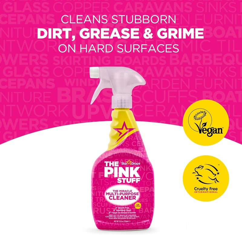 Stardrops - The Pink Stuff Miracle Multi-Purpose Cleaner – Removes Grease, Grime, and Stains on Kitchens, Bathrooms, Floors, and More (Pack of 2) - Image 2