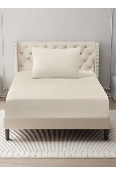 Donetella Bedding Fitted Sheet - Fits 120x200 Cm For Single Bed - 2 Pcs (1 Fitted Sheet and 2 Pillowcases) - 35 Cm Deep Pocket - Solid Bed Sheet