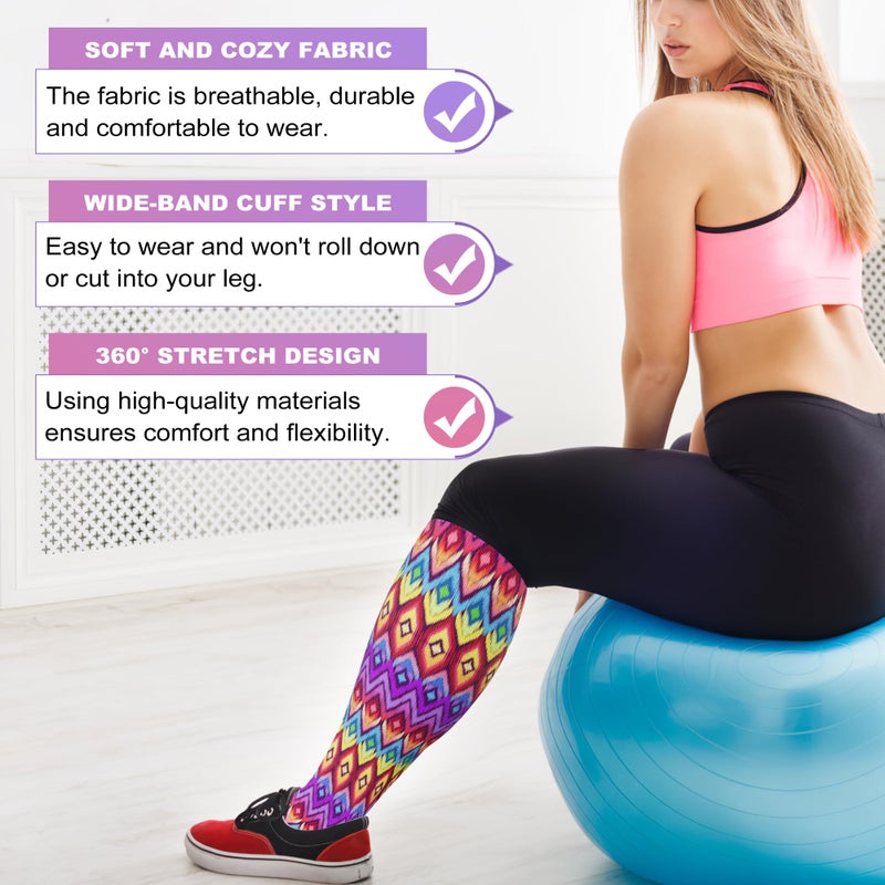 LEVSOX Wide Calf Compression Socks for Women Men Plus Size 15-20 mmHg Extra Large Knee High Support Sock for Nurses Pregnant Travel - Image 3