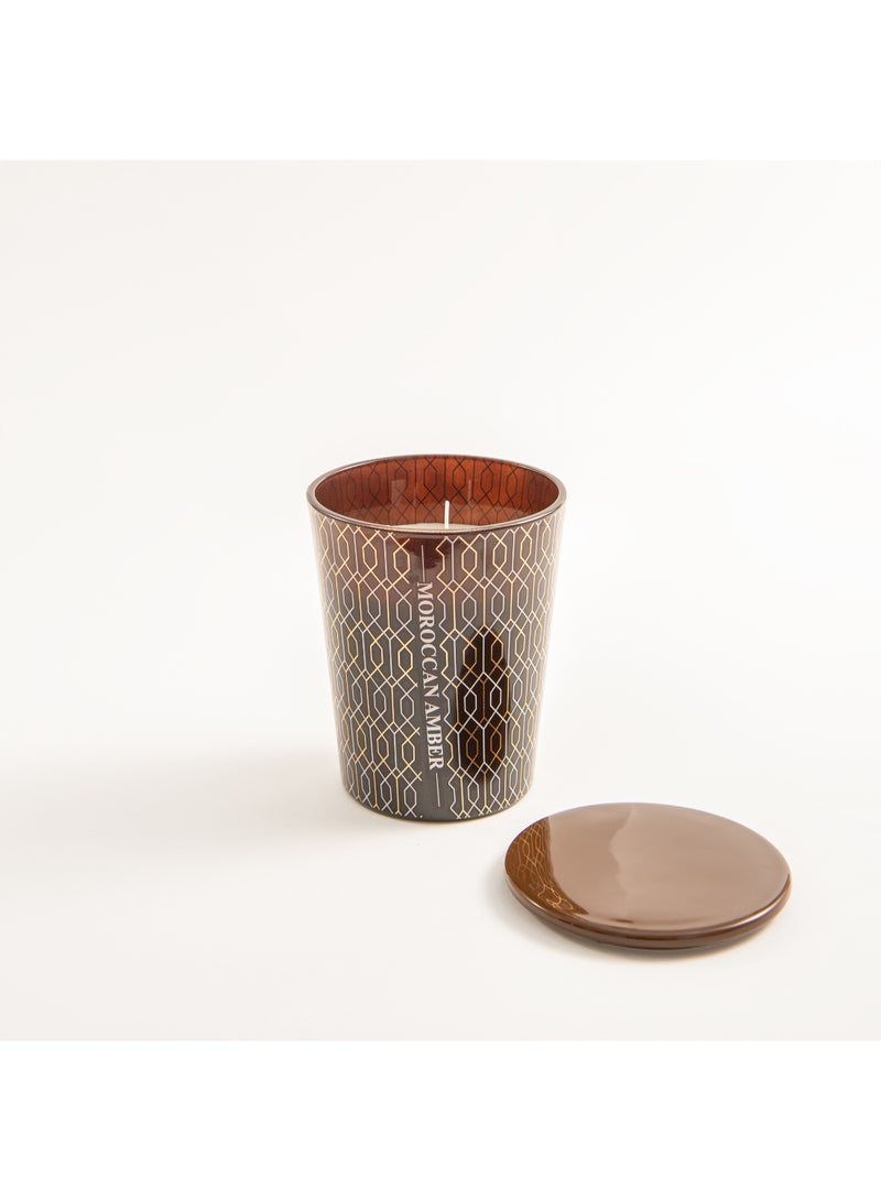 Homez Moroccan Amber scented candle in a jar with lid 810 g - Image 2