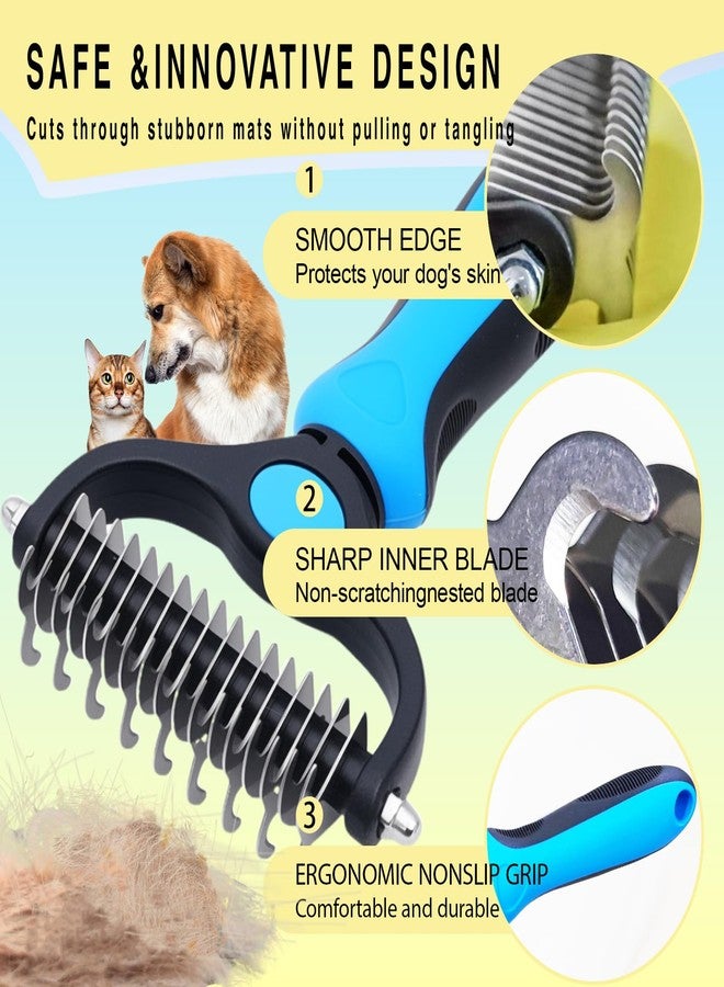 AKEISHE Pet Grooming Rake for Dogs & Cats - Double-Sided Deshedding and Dematting Tool, Gently Remove 95% of Loose Undercoat & Mats for Long-Haired Pets, Painless Fur Brush for Shedding Control (M) - Image 5