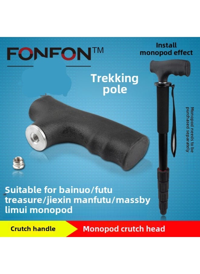 Generic Camera Monopod Plastic Cane Head Climber Stick Handle Monopod Turn Climber Stick Handle Accessories Cane Head-Body Color:Crutches Handle Ordinary-black  - Image 2