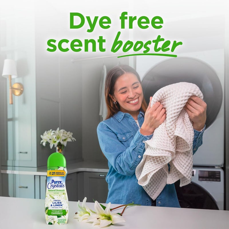 Purex Crystals In-Wash Fragrance and Scent Booster, Fresh Lilies & Linen, 21 Ounce, Pack of 4 - Image 4